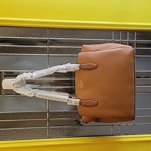 KATE SPADE TRIPLE COMPARTMENT MONET TOTE IN THE WARM GINGERBREAD COLOR.